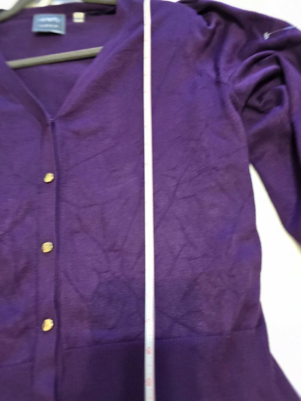 Purple cardigan